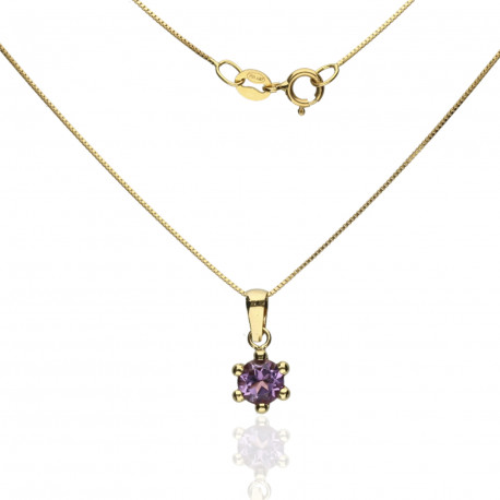 Colgante Oro 18K amatista natural