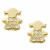 Pendientes de bebé oro 18K niña multipiedra