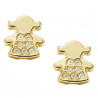 Pendientes de bebé oro 18K niña multipiedra