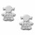 Pendientes de bebé oro blanco 18K niña multipiedra