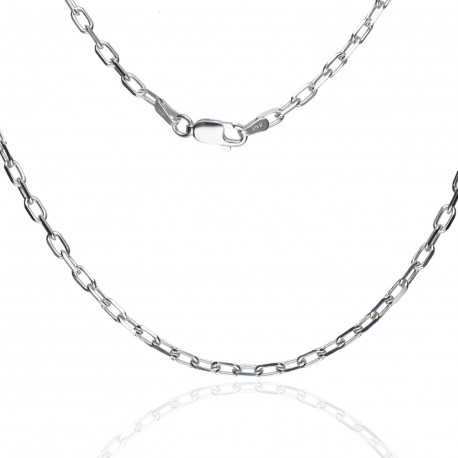 Cadena forzada ovalada plata 50cm