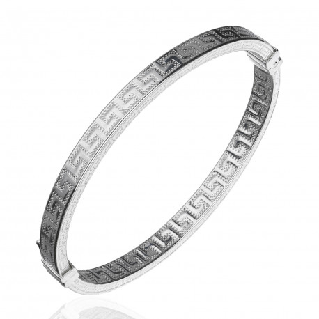 Pulsera plata rígida greca romana