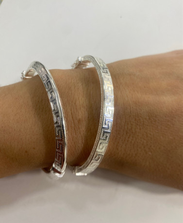 Pulsera plata rígida greca romana