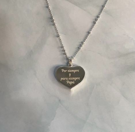 Guardacenizas Corazón plata de Ley