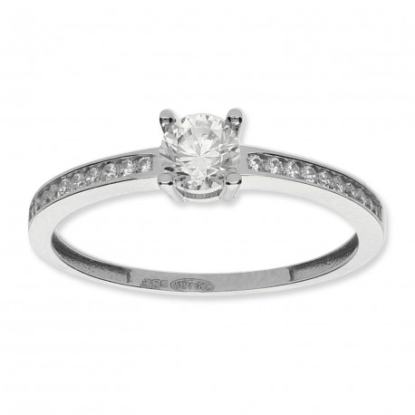 Anillo ¨Stephanie¨ Oro blanco 18K circonitas