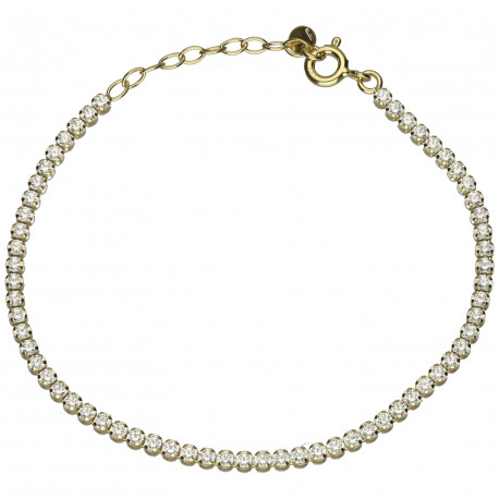 Pulsera plata chapada riviere circonitas