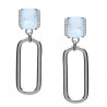 Pendientes plata eslabón piedra aguamarina