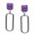 Pendientes plata eslabón piedra amatista