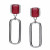 Pendientes plata eslabón piedra roja