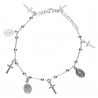 Pulsera plata cruces y milagrosa