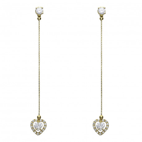 Pendientes ¨Cuore¨Oro 18K circonitas