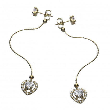 Pendientes ¨Cuore¨Oro 18K circonitas