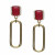 Pendientes plata chapada eslabón piedra roja