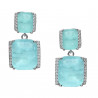 Pendientes plata piedra aguamarina