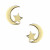 Pendientes plata chapada estrella con luna