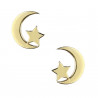 Pendientes plata chapada estrella con luna