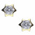Pendientes plata chapada estrella circonita