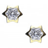 Pendientes plata chapada estrella circonita