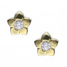 Pendientes plata chapada flor circonita