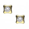 Pendientes plata chapada cuadrado circonita