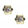Pendientes plata chapada garra 4mm circonitas