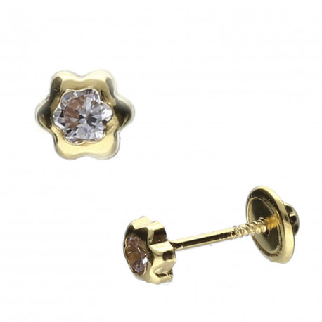 Pendientes plata chapada margarita circonita