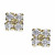 Pendientes plata chapada garra 4mm circonitas