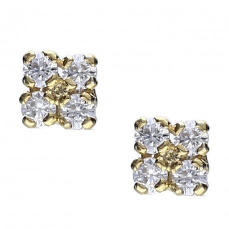 Pendientes plata chapada garra circonitas