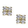 Pendientes plata chapada garra 4mm circonitas