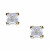 Pendientes plata chapada circonita cuadrada 3mm