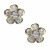 Pendientes plata chapada flor circonitas