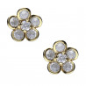 Pendientes plata chapada flor circonitas