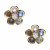 Pendientes plata chapada flor multicolor