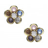 Pendientes plata chapada flor multicolor
