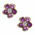 Pendientes plata chapada flor rosa