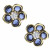 Pendientes plata chapada flor azul