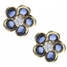 Pendientes plata chapada flor azul