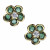 Pendientes plata chapada flor verde