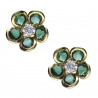 Pendientes plata chapada flor verde