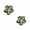 Pendientes plata chapada flor verde mini