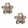 Pendientes plata chapada flor rosa mini
