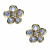 Pendientes plata chapada flor celeste mini
