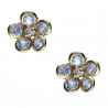 Pendientes plata chapada flor celeste mini