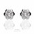 Pendientes oro blanco 18K flor 6mm circonita