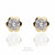 Pendientes oro 18K flor 5mm circonita