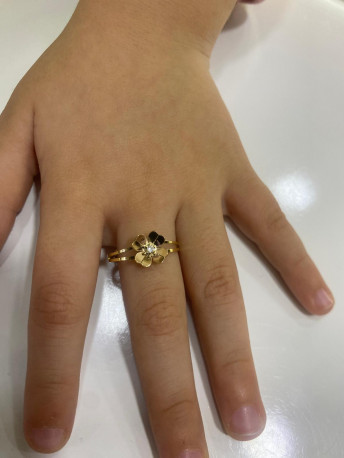 Juego comunión ¨Trebol¨ Oro 18K 