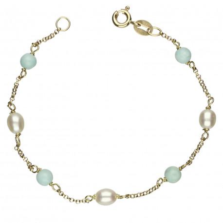Pulsera "Emily" Oro 18K piedras naturales