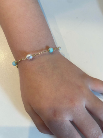 Pulsera "Emily" Oro 18K piedras naturales