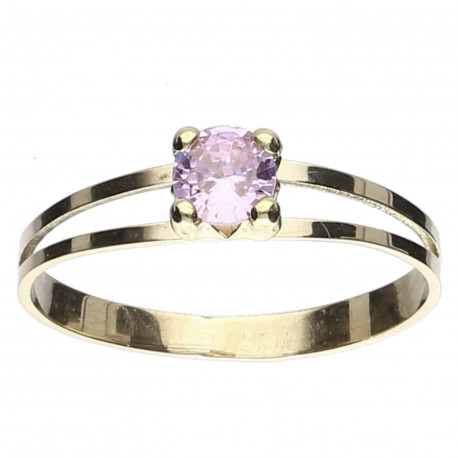 Juego comunión Oro 18K piedra rosa