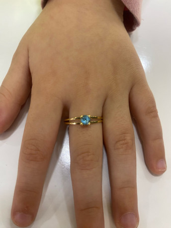 Juego comunión Oro 18K piedra azul